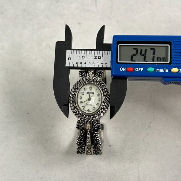 Cote De Azur Watch 24mm Oval MOP Dial Western Rhinestone Cuff New Battery - Picture 10 of 11